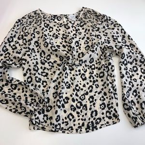 Rayna Leopard Smock Shoulder Top